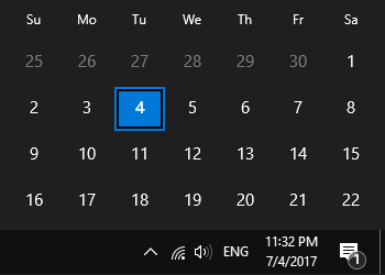 通知領域(システムトレイ)でマウスポインターを合わせると表示される日付の表示形式を変更する方法