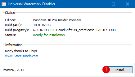 [Windows10 Insider Preview]ウォーターマーク(Watermark)