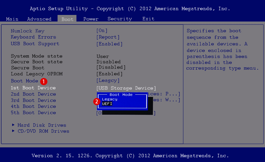 レガシBIOSとUEFIモードの違い-Windows BIOSのブートモード(BOOT MODE)