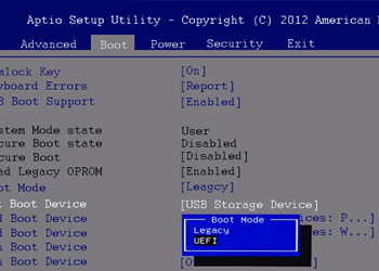 BIOSのブートモード(BOOT MODE)~レガシBIOSとUEFIモードの違い