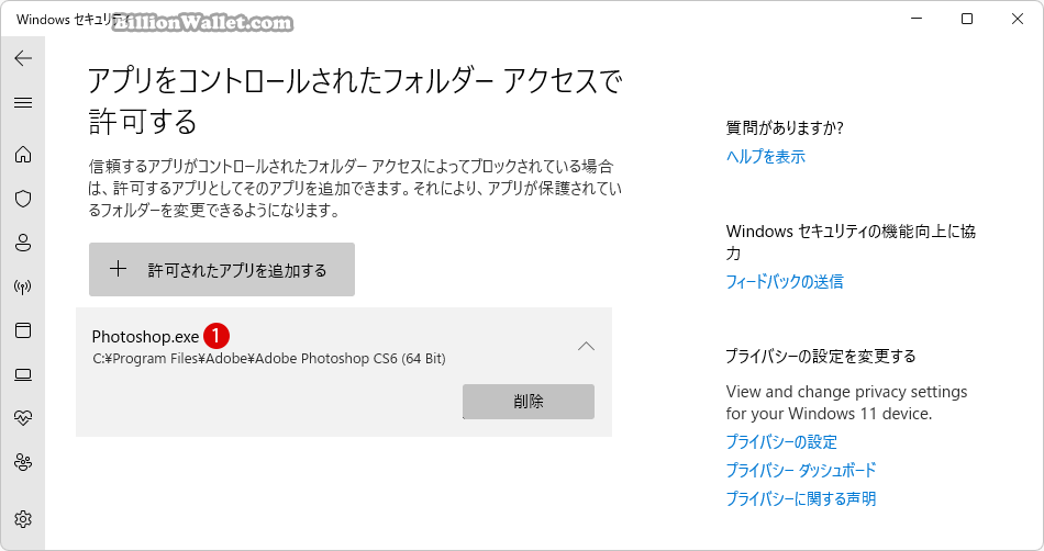 Windows 制御されたフォルダー アクセスをカスタマイズする