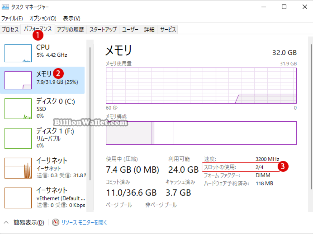 Windows 11 マザーボードのメモリスロットを確認する方法 -