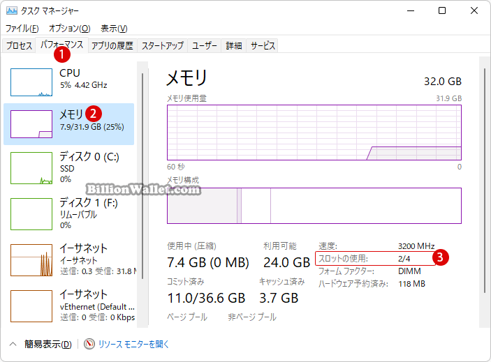 Windows 11 マザーボードのメモリスロットを確認する方法